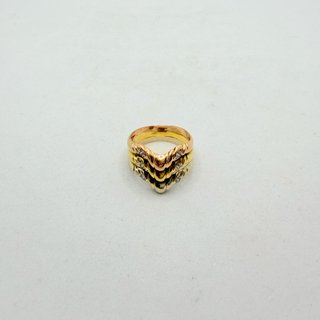 Anillo de oro combinado de 18k, 5.11 g, T-15.