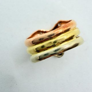 Anillo de oro combinado de 18k, 5.11 g, T-15.