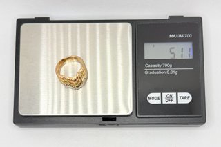 Anillo de oro combinado de 18k, 5.11 g, T-15.