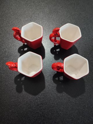 Set 4 Tazzine Caffè Vintage Avon Rosse