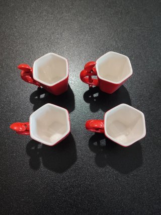 Set 4 Tazzine Caffè Vintage Avon Rosse