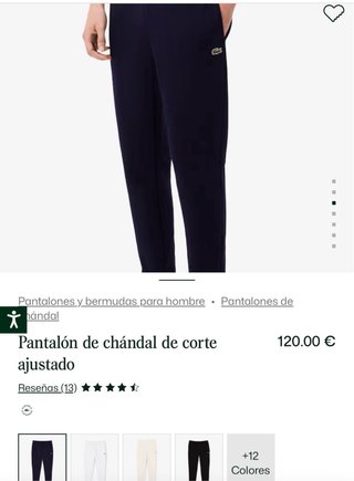 Pantalón chándal Lacoste azul marino Talla XS