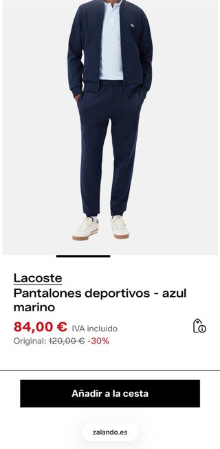 Pantalón chándal Lacoste azul marino Talla XS