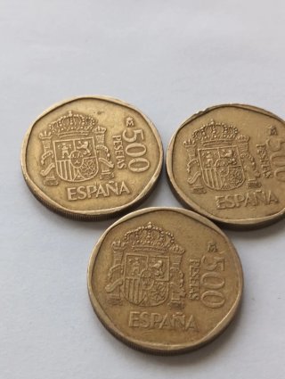 3 Monedas 500 Pesetas Carlos y Sofía