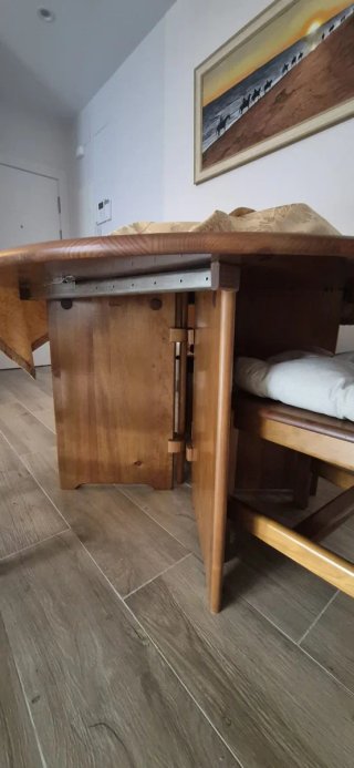 Mesa comedor extensible y 6 sillas madera