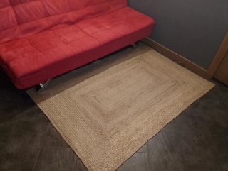 Tappeto in juta beige arredamento  120x175 cm