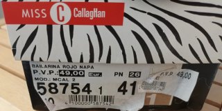 Manoletinas rojas Miss Callaghan T.41