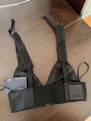 Top Prada Re-Nylon Mujer Negro