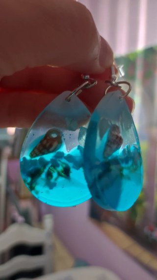 ⚡Pendientes de resina, marinos, nuevos