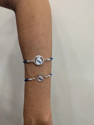 Pulsera Real Madrid Cuero y Plata Adulto