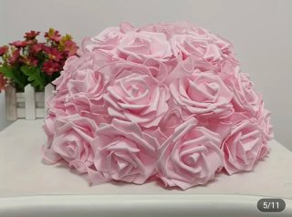 Pantalla lámpara romántica pétalos rosa