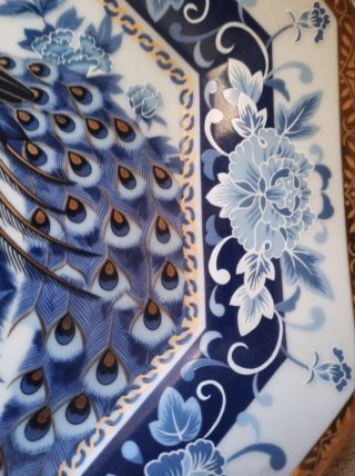 Plato porcelana japonesa 1960 pavos reales