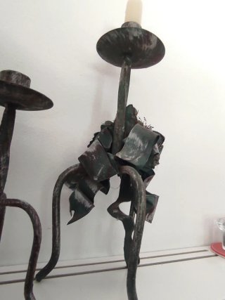 Set di 3 candelabri antichi