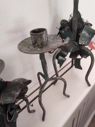 Set di 3 candelabri antichi