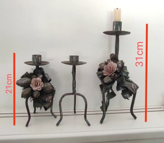 Set di 3 candelabri antichi