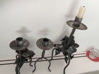 Set di 3 candelabri antichi