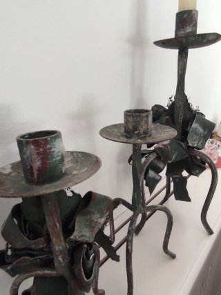 Set di 3 candelabri antichi