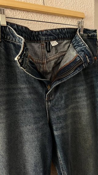 Jeans H&M Talle Alto Anchos Azul Talla 50