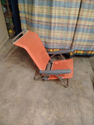 Silla de playa aluminio naranja y gris