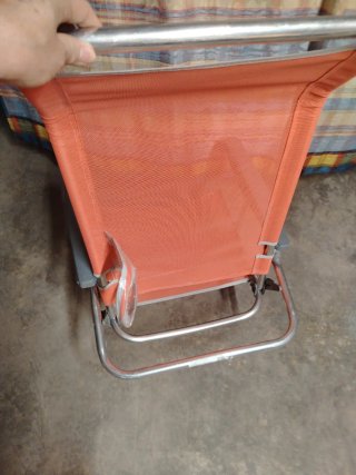 Silla de playa aluminio naranja y gris