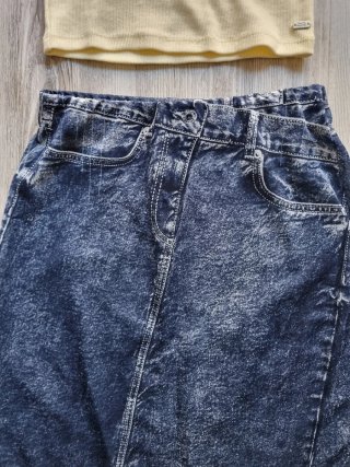Falda Larga Zara efecto Denim