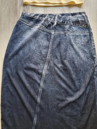 Falda Larga Zara efecto Denim