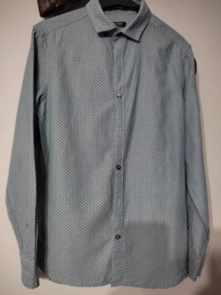 Camisa joven S azul microestampado