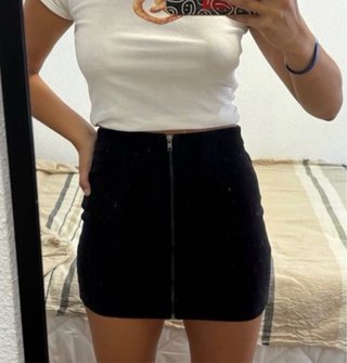 Falda Jean Tiro Alto Negra Talla M