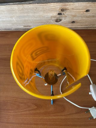 Lampada da tavolo vintage atomic space age gialla
