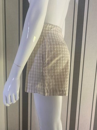 Shorts cuadros H&M beige y blanco