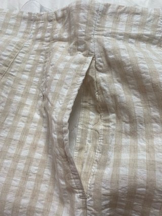 Shorts cuadros H&M beige y blanco