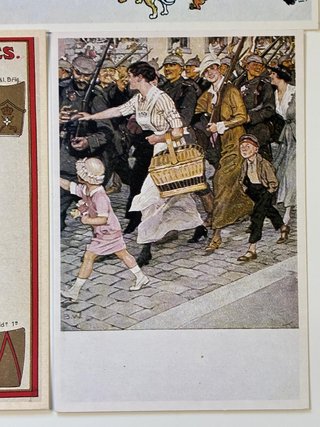 8 postales vintage militares y propaganda