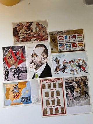 8 postales vintage militares y propaganda