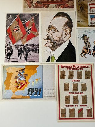 8 postales vintage militares y propaganda