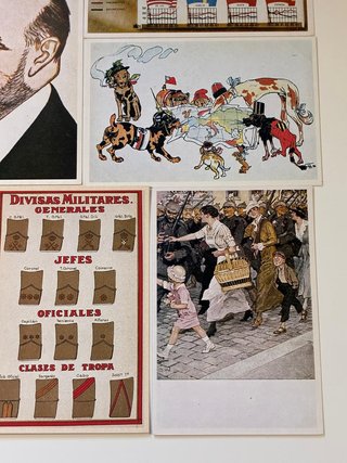 8 postales vintage militares y propaganda