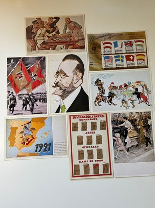 8 postales vintage militares y propaganda