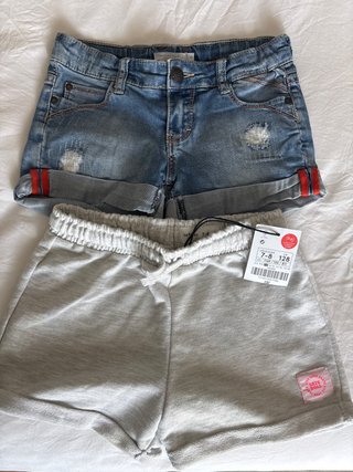 Lote 2 Pantalones Cortos Niña Talla 7-8
