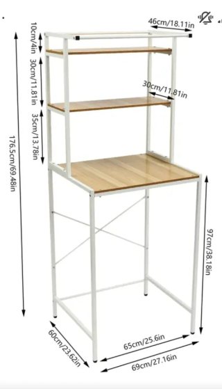 Scaffale per lavatrice 3 ripiani