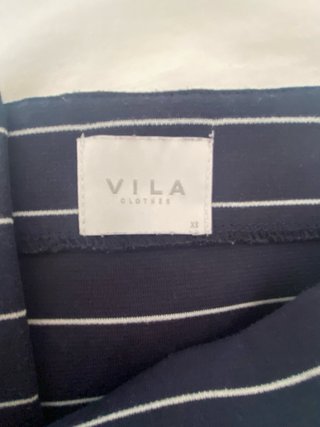 Falda punto Vila rayas azul y blanco