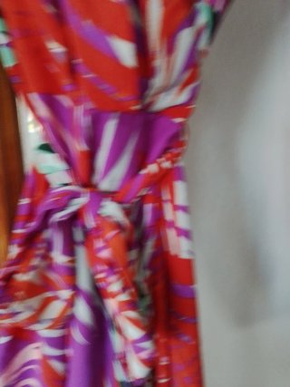 Vestido largo estampado tropical