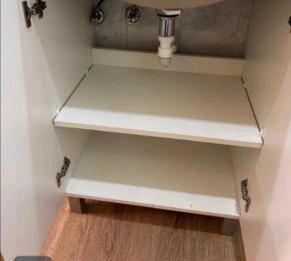 Mueble para lavabo con vinilo imitación tela
