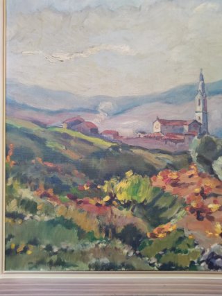 Pintura al óleo paisaje firmado Figueras