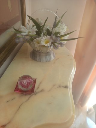 Cesta cristal tallado mate/brillo,con flores 2€mas