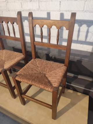 2 Sillas Madera Nogal y Miel