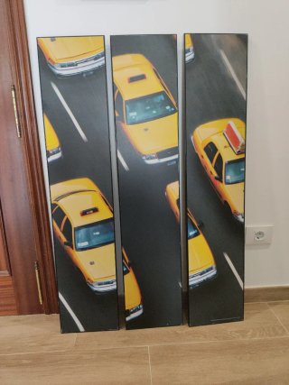 Cuadro 3 piezas Taxis NY