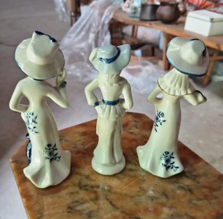 3 figure femminili porcellana Art Deco'