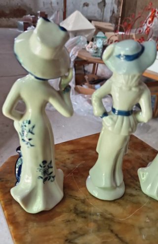 3 figure femminili porcellana Art Deco'