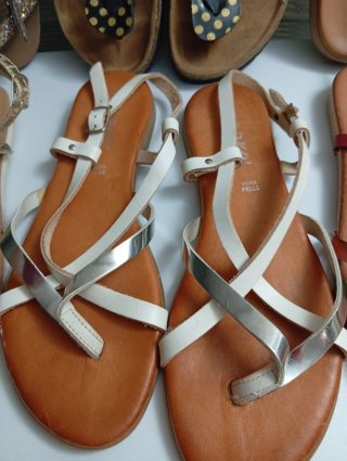 Sandali donna n.40 oro e argento