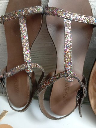Sandali donna n.40 oro e argento