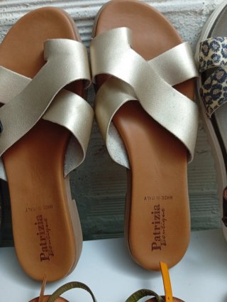 Sandali donna n.40 oro e argento